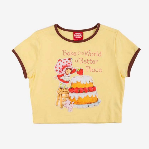 New Strawberry Shortcake Crop Top Medium - Picture 3 of 6